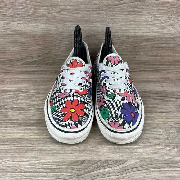 Vans Authentic Checkerboard Flower Floral Sneakers - Picture 2 of 8